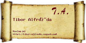 Tibor Alfréda névjegykártya